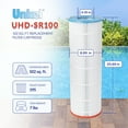 thumbnail image 2 of Unicel UHD-SR100 102 Sq Ft 4 Oz Media Pool Filter Cartridge, 195 Pleats, 2 of 10