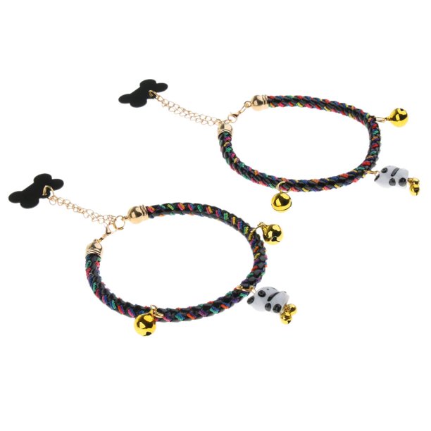2 uds mascota tejido collar con campanas collare Gloria Collar del gato del perro mascota