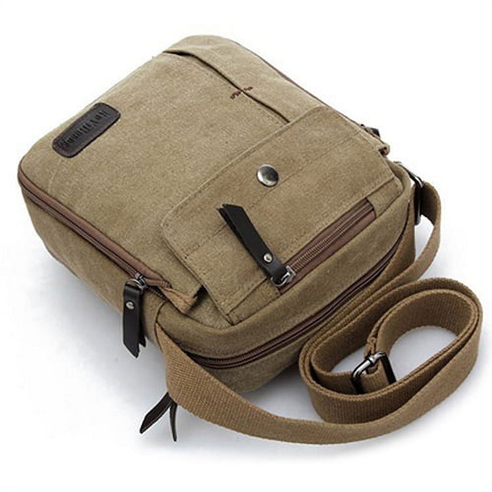 TBOLINE Men Canvas Shoulder Bag Multi Pocket Male Travel Messenger Handbag  (Coffee)