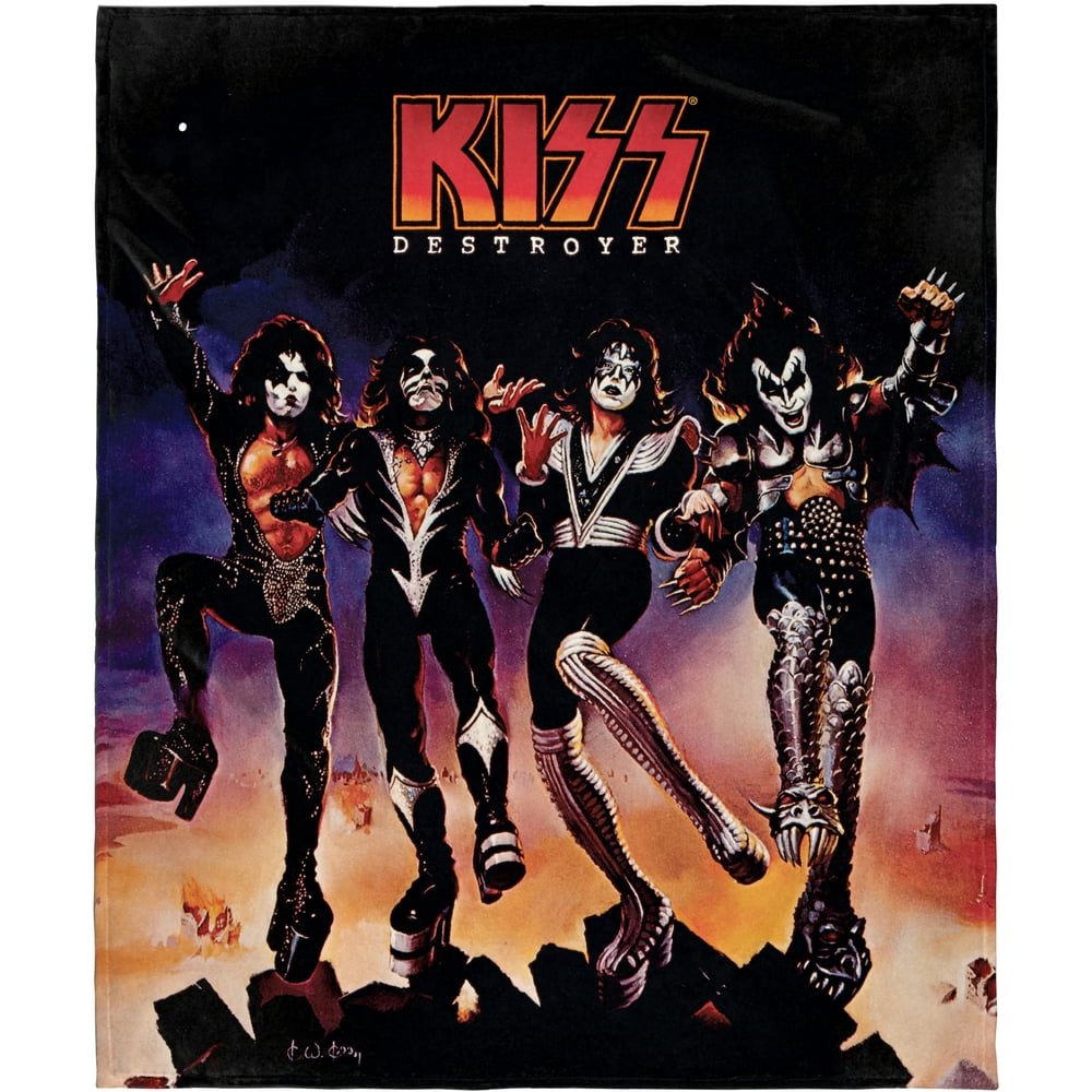 KISS Blanket Destroyer Album Cover Music Band Fleece Throw Blanket