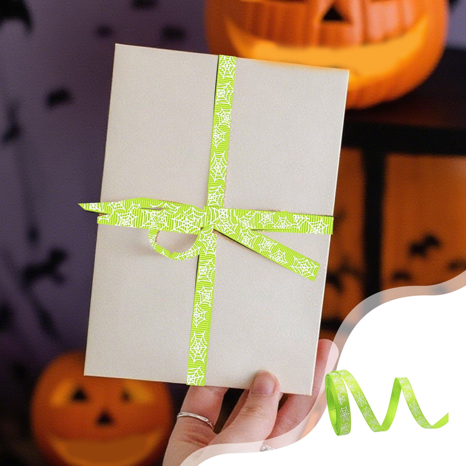 HOWAF Halloween Ripsbänder – 12 Rollen Dekoband Mit Gruselmotiven Für DIY & Party