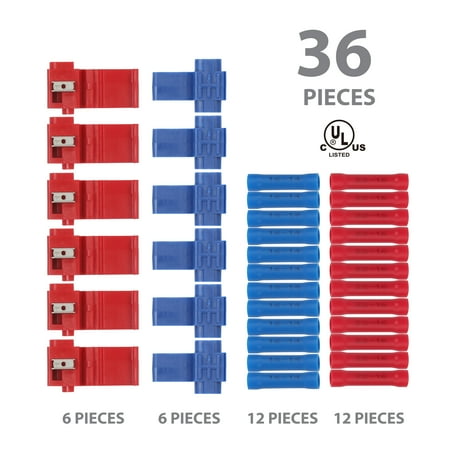 Ever Start 36-Piece Splice and Quick Connector Assortment, Model 5120, Blue, Red, UL