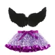 thumbnail image 3 of Vestido de tutú de Halloween para niñas, alas de plumas negras, falda de malla estampada de dos piezas para niños, cosplay de anime, 3 of 5