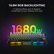 GravaStar Mercury K1 75% Wireless Gaming Keyboard - Aluminum, Gasket, Hot-Swap Linear Switches, RGB-Gradient Black