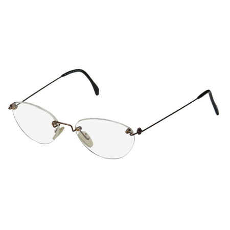 New Ice 3 Mens/Womens Designer Rimless Brown Classic Shape Frameless Rare Elegant Frame Demo Lenses 51-18-140 Eyeglasses/Eye (Best Rimless Eyeglasses For Men)