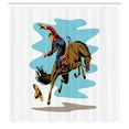 thumbnail image 3 of Ambesonne Rodeo Shower Curtain, Cowboy Falling off His Horse, 69"Wx70"L, Multicolor, 3 of 5