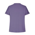 thumbnail image 6 of Hurxie Oversized Tshirts for Women V Neck Short Sleeve Summer Casual Basic Loose Tops Purple M, 6 of 7