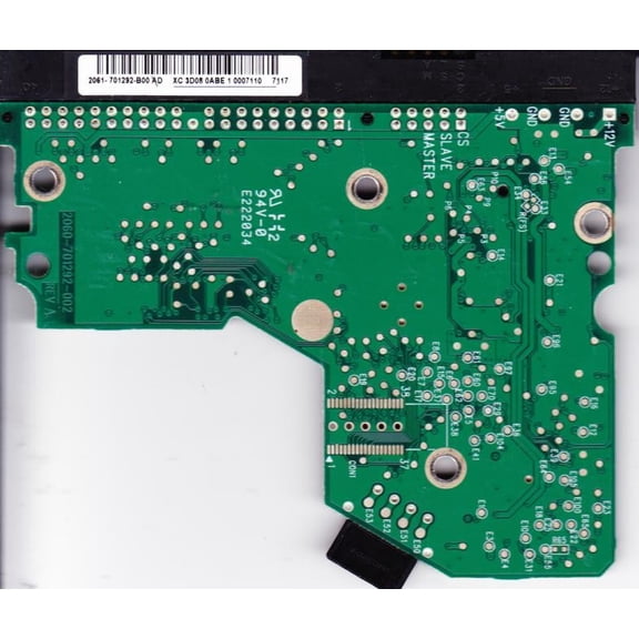 WD1600BB-00RDA0, 2061-701292-B00 AD, WD IDE 3.5 PCB