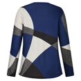 thumbnail image 6 of Zanvin Fall Sweaters Sales Clearance! Women's Casual Round Neckline Long Sleeve Printed Loose Shirt Blouse Tops, Blue, S, 6 of 9