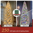 thumbnail image 6 of Firstness 6ft Pre-Lit Artificial Pencil Christmas Tree with 250 Multicolor LED Lights,Snow Flocked Xmas Tree, 6 of 11