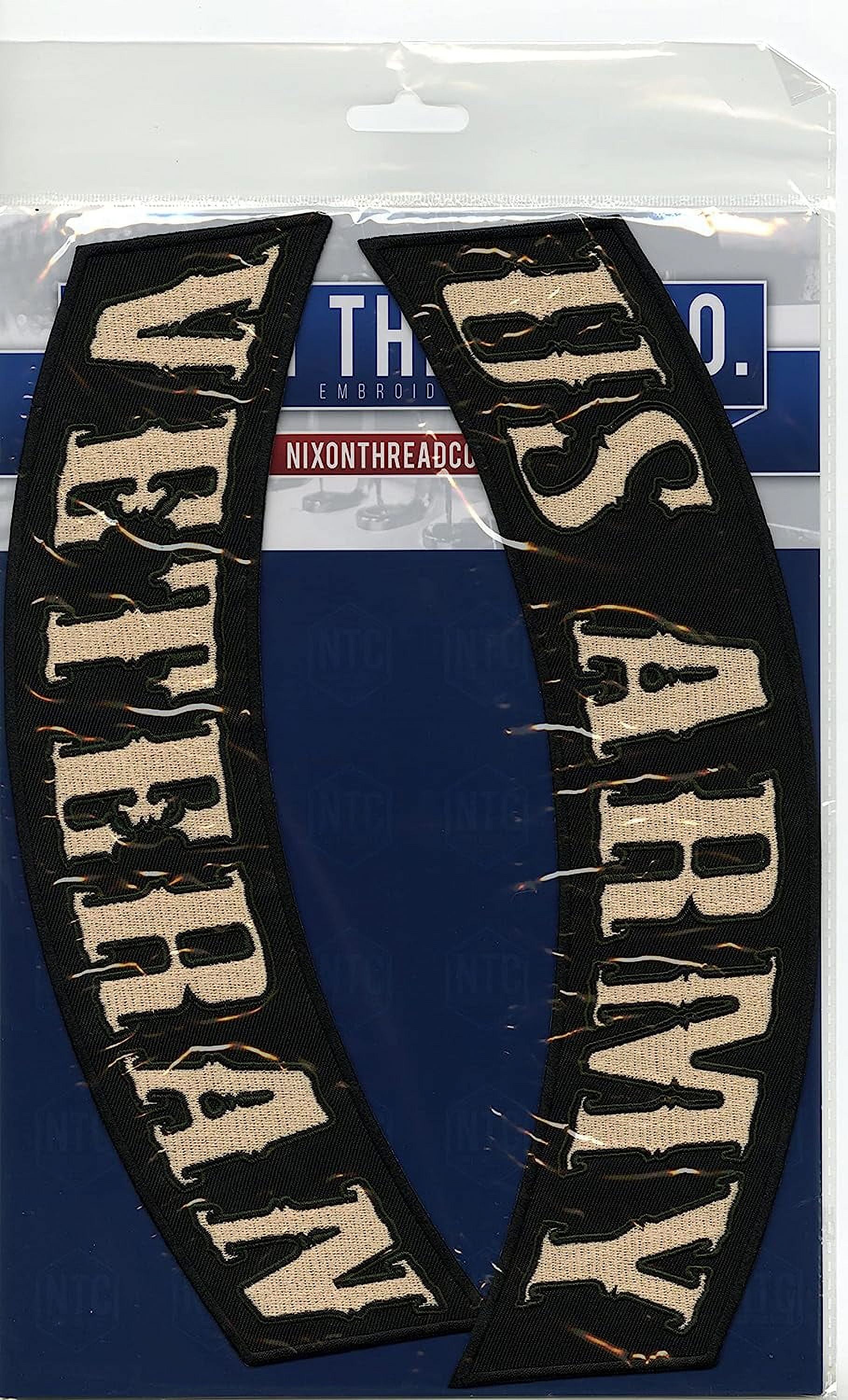 US Army Veteran Rocker Patches 12" | Large Iron On Embroidered 2pc. Set - by Nixon Thread Co.