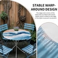 thumbnail image 4 of Orange Navy Blue Ombre Round Fitted Tablecloth with Elastic Edge, Waterproof Table Cloth Table Cover for 36"-44" Tables, Abstract Beach Waves Gradient Tablecloths for Dining Picnic Indoor Outdoor, 4 of 9
