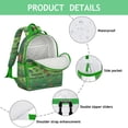 thumbnail image 4 of Green Cartoon Dinosaurs Pattern Backpack for School,Cute School Bag,Schoolbag with Adjustable Shoulder Straps & Padded Back,15.25"x11.5"x5.25", 4 of 5