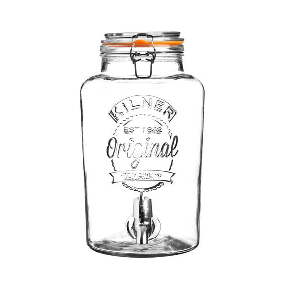 Kilner 0025.405 Clip Top Round Drinks Dispenser, 5 Litre