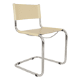 thumbnail image 2 of Breuer Chair Company Mart Stam Cantilever Side Chair w/ Chrome Steel Frame & Creme Bonded Leather by Furnish Theory, 2 of 7