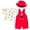 Red Elmo 100% Happy, variant on Baby Boys' 3-Piece Shortall, T-Shirt and Bucket Hat Outfit Set Red Elmo 100% Happy