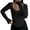 Black, variant on Women's U Neck Long Sleeve Wrap Slim Fit Casual Crop Tops Blouse Top Small Women Athletic Shirts Women Loose Fit Wide Shirt Womens Compression Cold Gear Tee Spandex Long Sleeve T Shirt Women Summer T