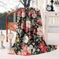 thumbnail image 4 of Pioneer Flower Floral Print Pattern Blanket,Comfortable Soft Lamb Wool Throw Blanket,All Season,Warm Lightweight Blankets for Sofa Bed Couch Living Room Chair,50"x60", 4 of 4