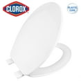 Clorox Antimicrobial Elongated Plastic Toilet Seat with Easyoff Hinges