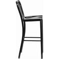 thumbnail image 6 of Commercial Grade 30" H Black Metal Indoor-Outdoor Barstool with Slat Back, 6 of 9