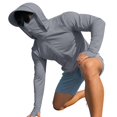 thumbnail image 4 of Blmnix Sun Shirt Men T Shirts Zip-Up Baggy Fishing Shirts Shirts Gray Long Sleeve Hooded Summer Shirts for Men,XL, 4 of 6