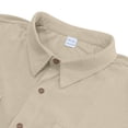 thumbnail image 6 of RUTAYY Men's Outfits Solid Color Short Sleeve Turndown Collar Tee Shorts with Pocket Everyday Wear Outdoor Activities Comfortable Fashion Beach Clothing Sets, 6 of 9