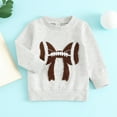 thumbnail image 2 of LYHaoo Girls Long Sleeve Hooded Sweatshirt With Bow Football Embroidery Loose Fit Pullover Top For Autumn Season Winter Hoodies Sweatshirts Sizes 18-24 Months(Gray), 2 of 4