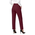 thumbnail image 4 of Ninixx Womens Straight Leg Business Casual Slacks Elastic Waist Dressy Trousers with Pockets Work Office Outfits for Daily Wear, 4 of 5