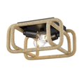 thumbnail image 1 of Camden 2-Light Flush Mount in Matte Black with Natural Raphia Rope, 1 of 3