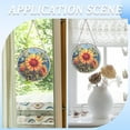 thumbnail image 4 of Sunflower Suncatcher Stained Window Hangings Acrylic Window Panel Glass Window Hangings Decor Yellow Sunflower Decor Art Round Sun Catcher, 4 of 5
