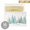 thumbnail image 3 of Masterpiece Contemporary Trees Gold Foil Holiday Cards / 15 Boxed Modern Christmas Cards With Shiny Foil Lined Envelopes / 5 5/8" x 7 7/8" Folded Winter Greeting Cards With Inside Verse, 3 of 6