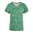 thumbnail image 5 of Fiudx Ropa de Mujer Top de Enfermera Informal con Cuello En V y Manga Corta con Bolsillo Estampado para Mujer, 5 of 5
