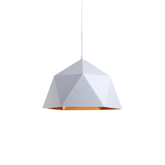 Lámpara de techo colgante vintage POLIGONAL 39 cm de Diámetro Ilios Innova Blanco con dorado