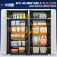 thumbnail image 6 of BESFUR Metal Storage Cabinet 87" H,Tall Locking Storage Cabinets with Top Cabinet and 4 Adjustable Shelves for Home Office, Garage,School, Apartment, Warehouse, Utility Room，Black, 6 of 8