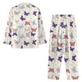 thumbnail image 7 of FOR U DESIGNS Purple Butterfly Womens Button Down Pajama Sets Long Sleeve Pj Pants Set 2 Piece Size XL Sleepwear Long Tops for Women Button Up Loungewear with Pockets, 7 of 7