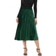 thumbnail image 1 of Allegra K Falda Midi Falda Retro Vintage Hasta Los Tobillos Plisada De Terciopelo Con Cintura Elástica Alta Para Mujer Verde XS, 1 of 6