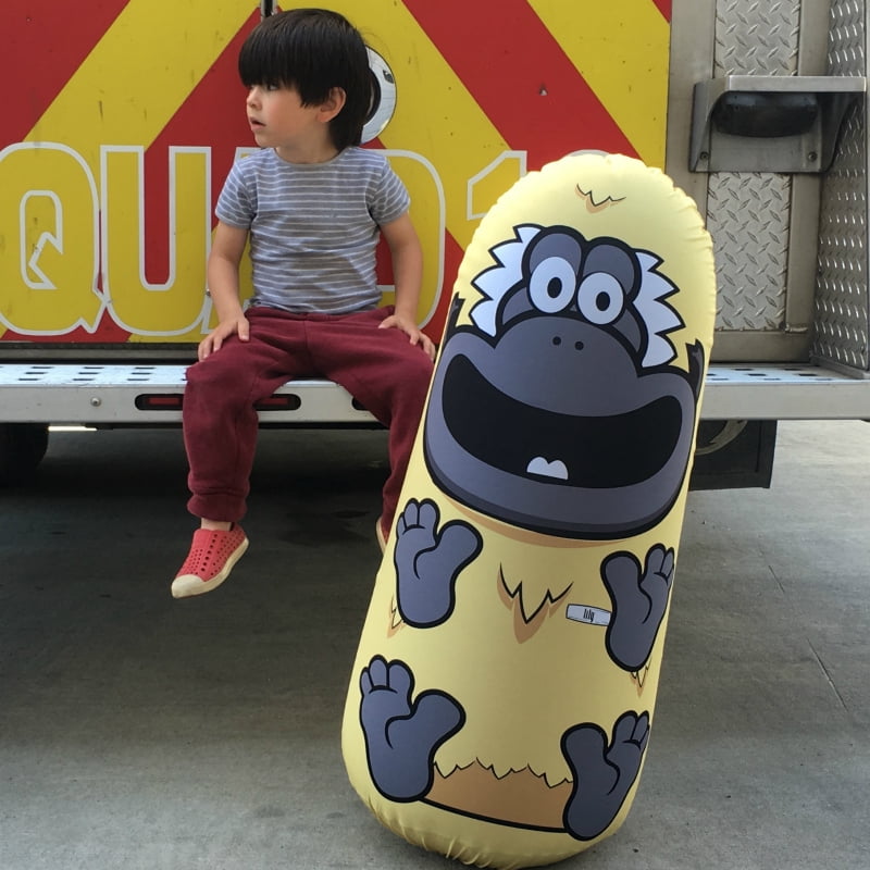Kid Tough Fitness Inflatable Free-Standing Punching Bag + Machine Washable Fabric Cover Lily Gibbon Kids Workout Buddy... by Pueri Elemental LLC