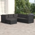 thumbnail image 1 of vidaXL 6 Piece Garden Lounge Set with Cushions Black Poly Rattan, 1 of 5
