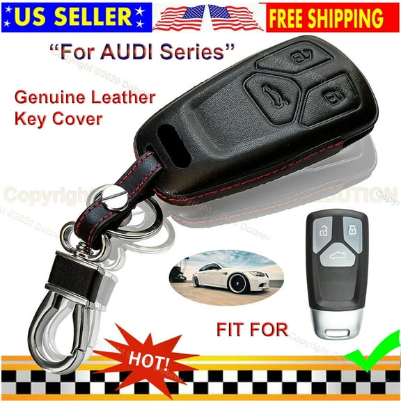 Genuine Leather Case Protector Fob Cover Smart Entry Skin Holder for Audi Key 3B