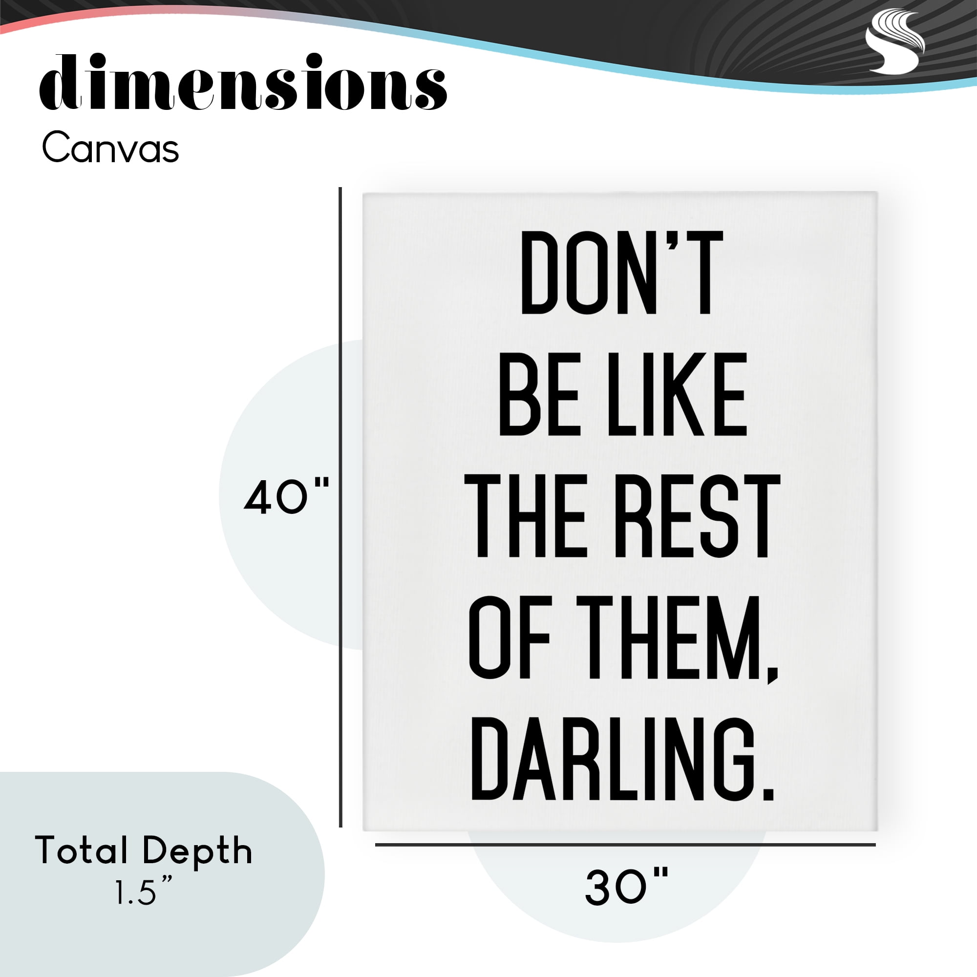 Don't Be Like The Rest Of Them Canvas Wall Art, design by Lettered and Lined
