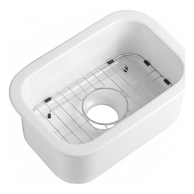 Pemberly Row Small 13"x19" Rectangle Fireclay Undermount or Drop In Prep Sink
