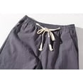 thumbnail image 3 of OSOLU Solid Color Men's Linen Pants Casual Long Pants Loose Lightweight Drawstring Yoga Beach Trousers Casual Trousers Daily Relaxed Fit Breathable Bottoms, 3 of 7
