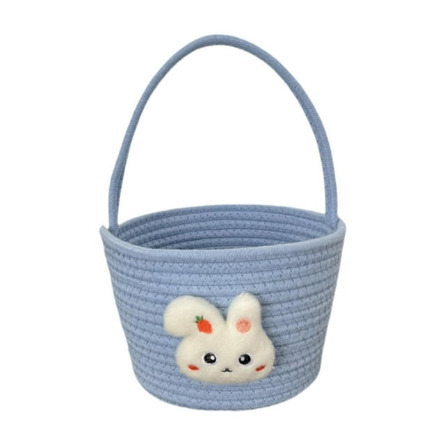 Cesta de Pascua Cestas de conejito de Pascua con asas Decoraciones Cubos Golosinas Azul
