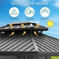 thumbnail image 3 of Homhougo Outdoor Gazebo Tent, 13x10FT Gazebo Tent with Mosquito Netting Outdoor Canopy, 4 Sided Sun Shelter Wind Cloths Aluminum Alloy Pavilion Tent for Patio,PC Solar Panel for Lawn,Garden, 3 of 7