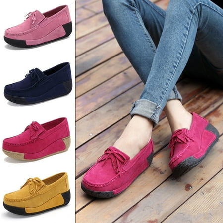 Pink Platform Shoes - Fashion Beauty Breathable Pointed Toe Sport Platform Tassel Loafer Single Shoe C