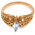 thumbnail image 4 of Galaxy Gold 14K Rose Gold Natural Marquis-Shaped Aquamarine Filigree Solitaire Ring - March Birthstone - Courage & Clarity - Sizes 5.5 to 11 - Fine Jewelry for Women, 4 of 4