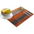 thumbnail image 2 of Farmhouse Fall Thanksgiving Placemats Set of 6, Retro Rustic Barn Wood Texture Polyester Stain Resistant Table Mats Washable Placemat Decoration for Kitchen Dining Table Ombre Burnt Orange Gray, 2 of 6