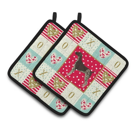 

German Shorthaired Pointer Love Pair of Pot Holders