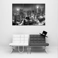 thumbnail image 3 of TISHIRON 3PCS Framed Canvas Wall Art Set,36"x24" Cityscape on a Foggy Night Canvas Art Decor, 3 of 7