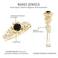 thumbnail image 6 of Rosec Jewels Natural Black Spinel Flower Engagement Ring with Diamond, Black Spinel Engagement Ring, 14K Yellow Gold, US 5.00, 6 of 9